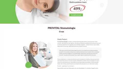 Budowa strony www dla placówki stomatologicznej - Provital