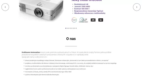Budowa sklepu internetowego dla dystrybutora sprzętu elektronicznego - Uchwyty Ekrany Projektory