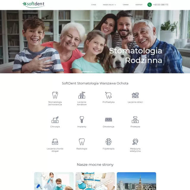 Strona internetowa dla stomatologa - Softdent